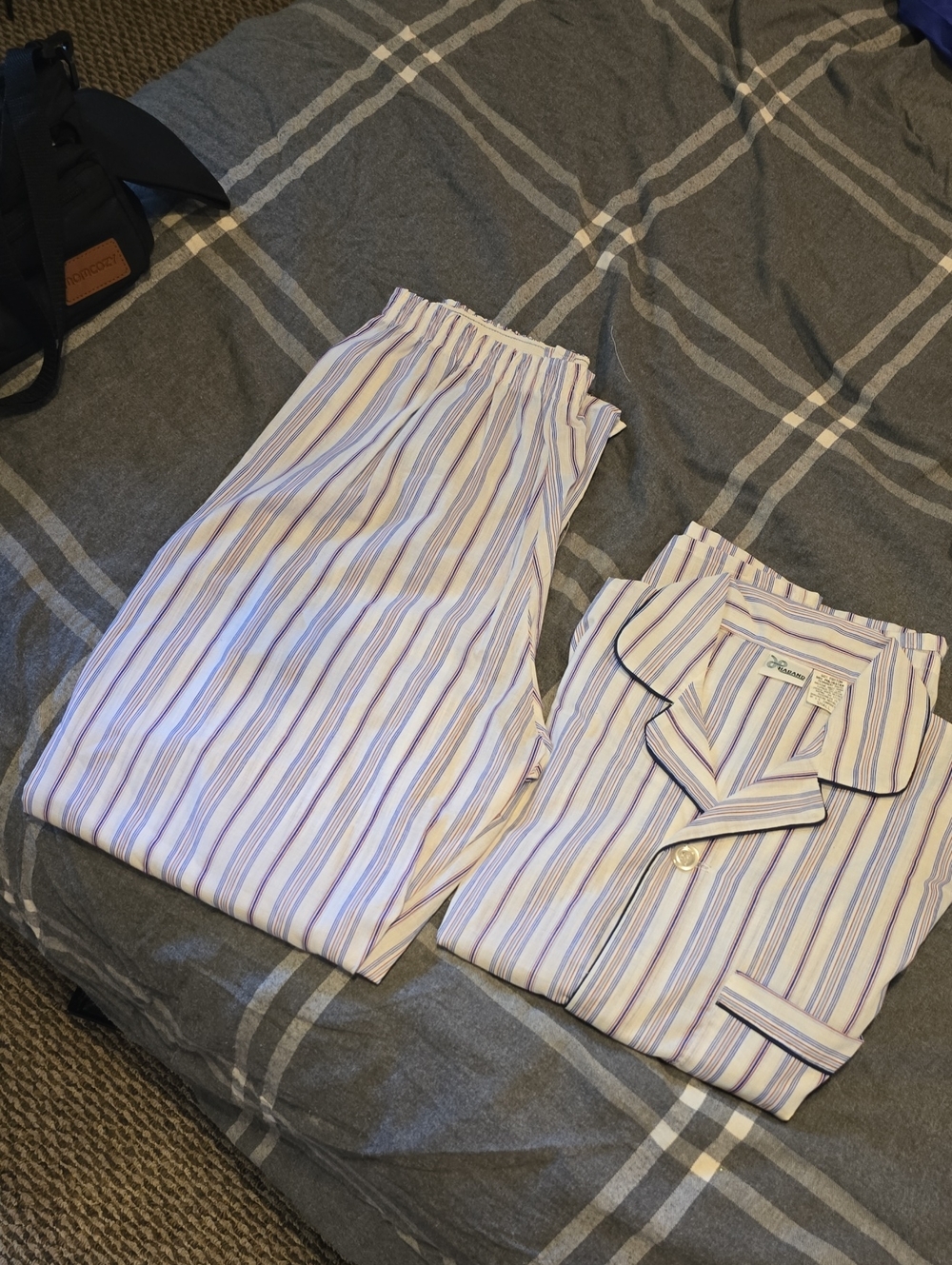 Haband Striped Sleep Shirt in Blue, Red, Cream